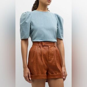 NWT Frame Draped Sleeve Denim Blouse Size Medium